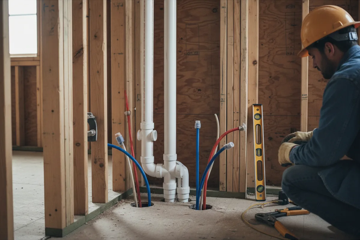 Drain and supply rough-in during Toilet Repair and Installation in Sidney